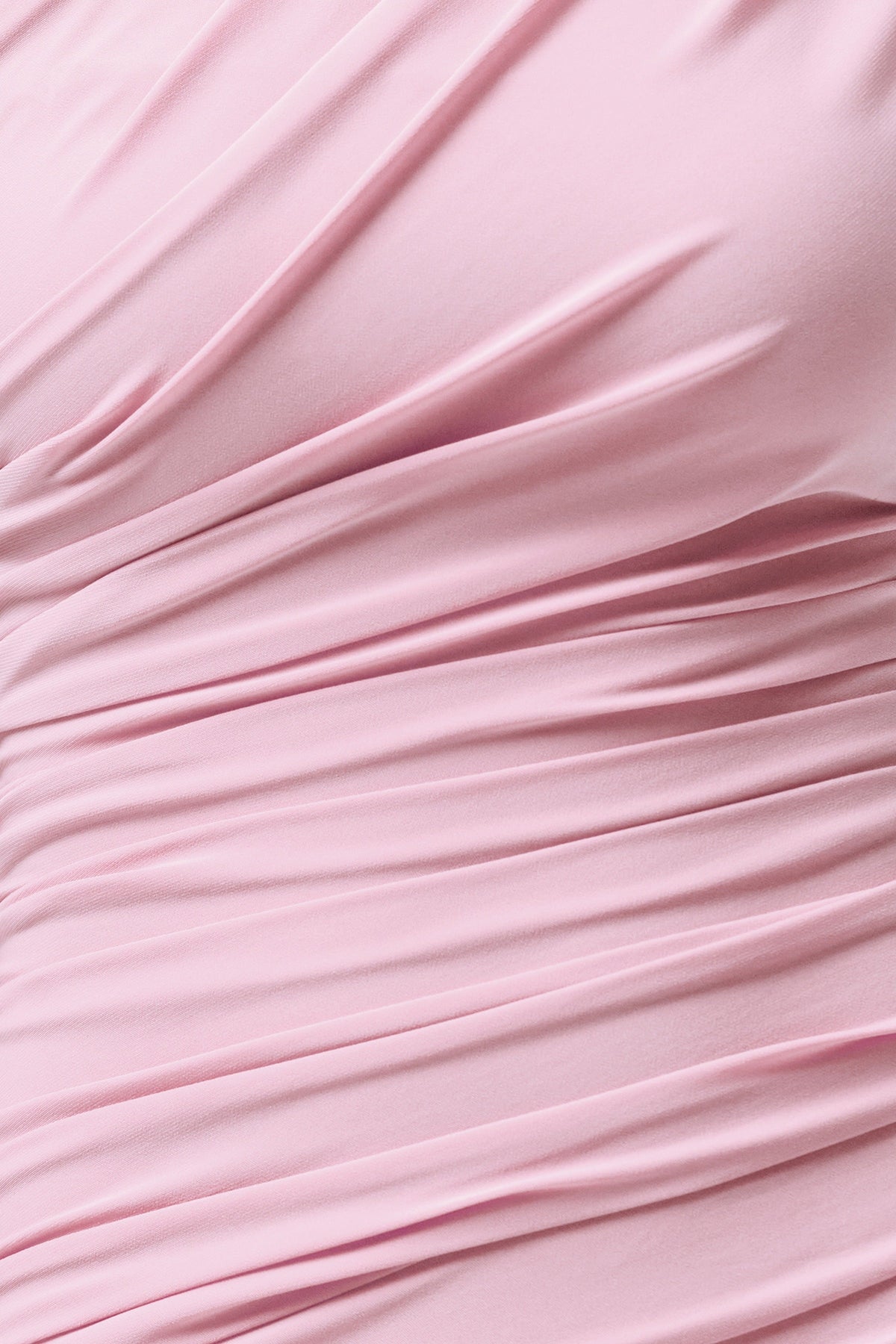 Mardi | Pink Asymmetric Maxi Dress With Ruching