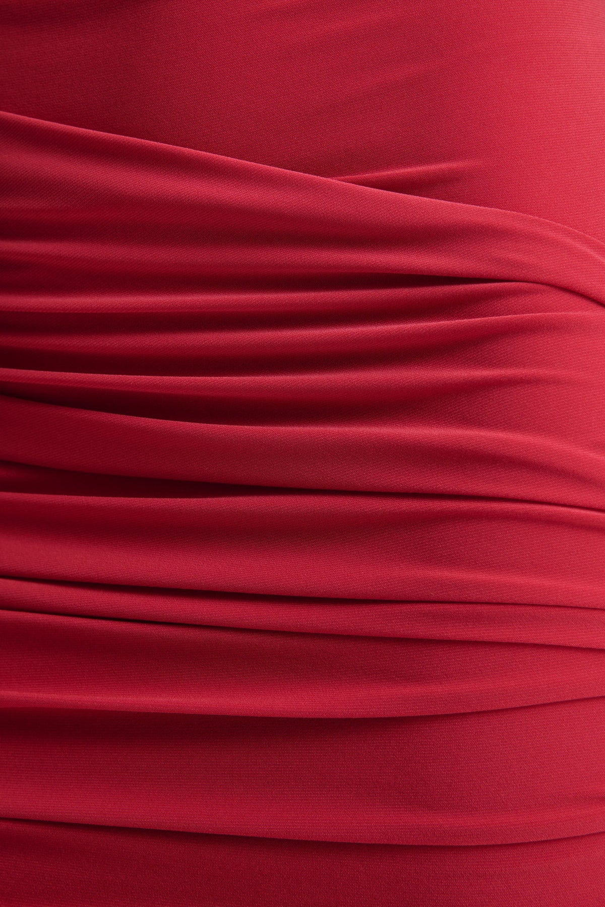 Aubrey | Red High-Neck Wrapped Mini Dress With Sash