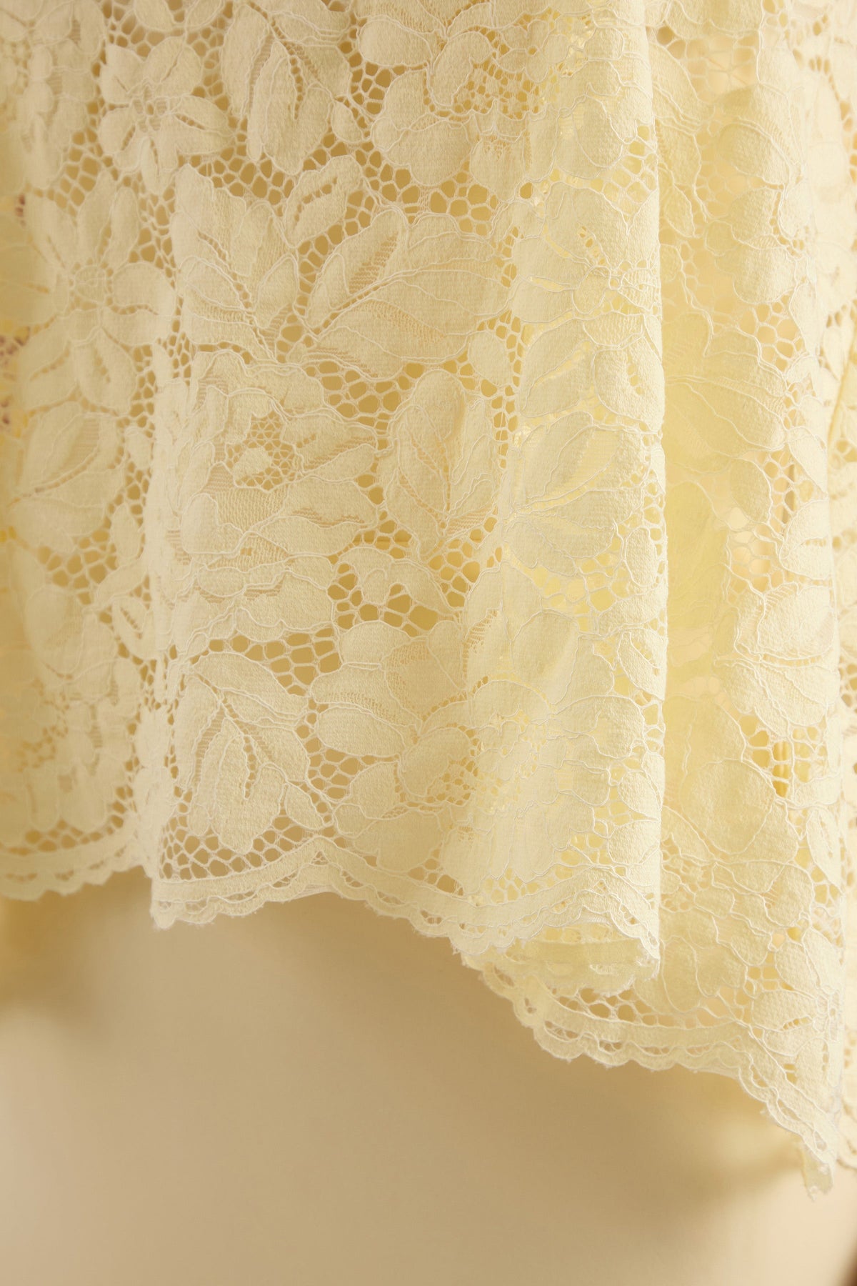 Clemency | Lemon Lace And Matte Satin Bandeau Maxi Dress