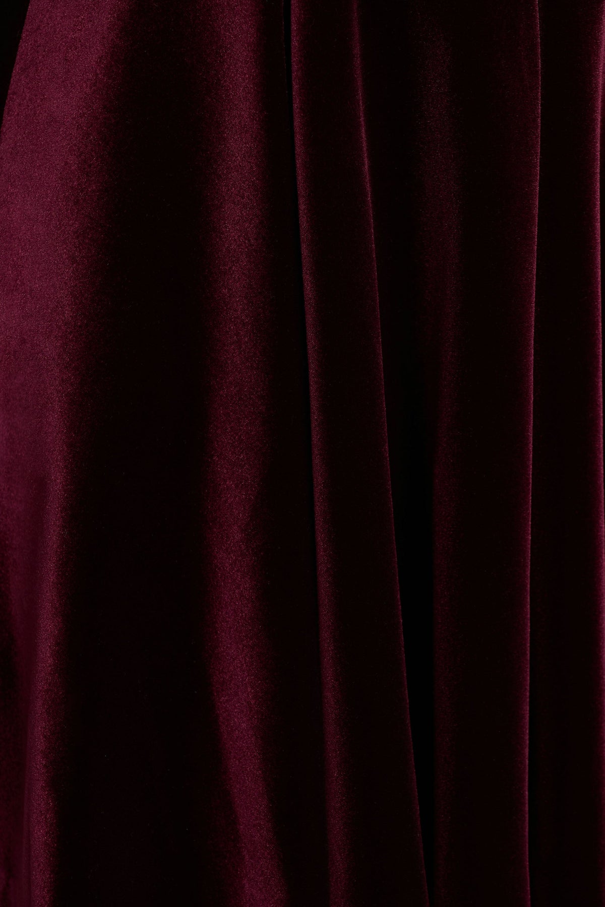 Mina | Burgundy Velvet And Satin Bandeau Skater Mini Dress