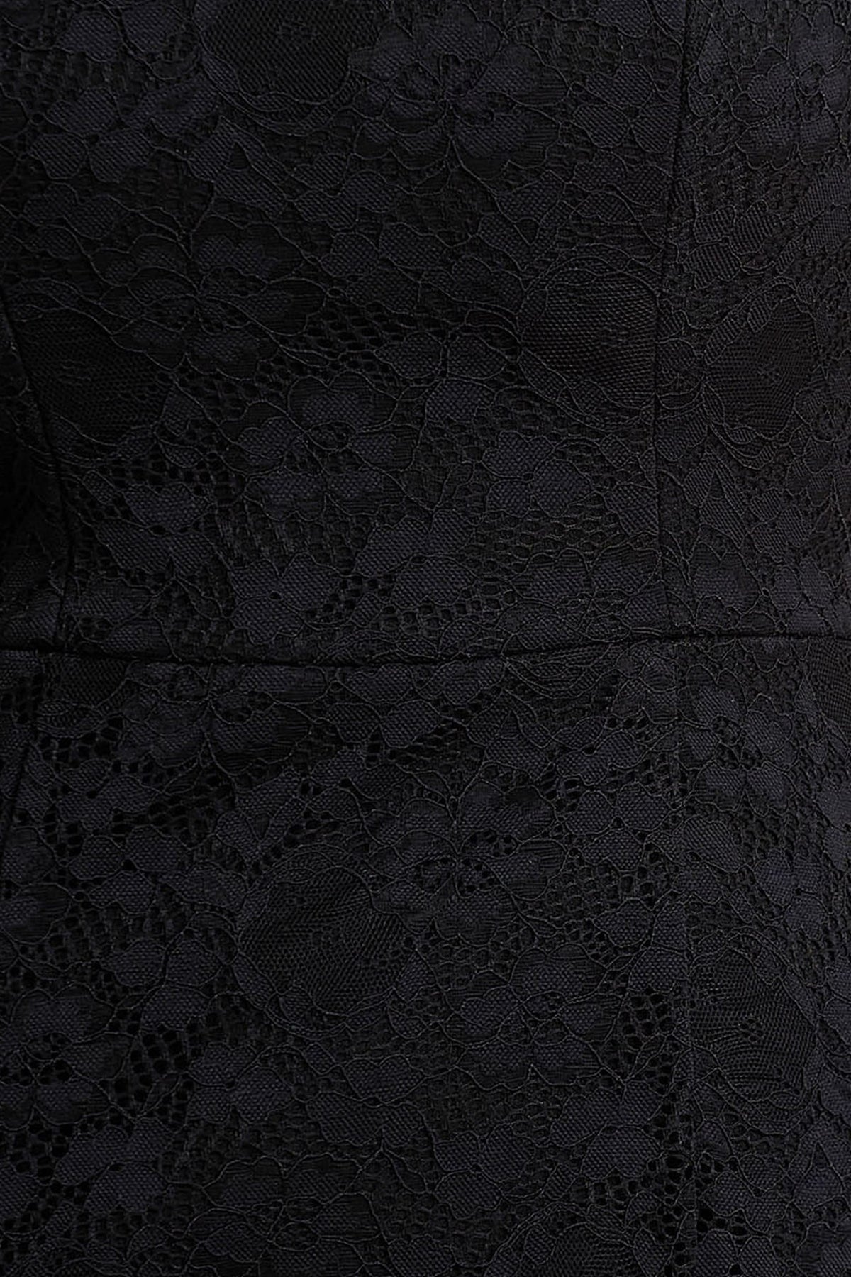 Alissa | Black Lace Square-Neck Midi Dress