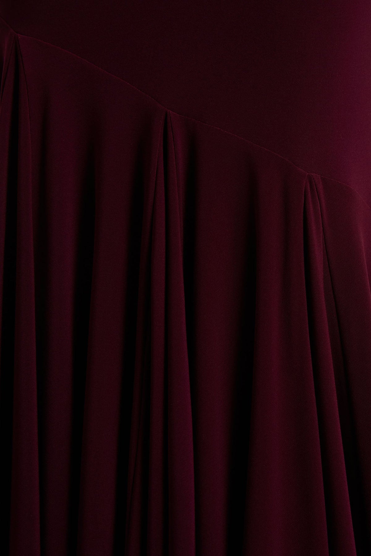 Zya | Dark Plum Asymmetric-Neck Fishtail Maxi Dress