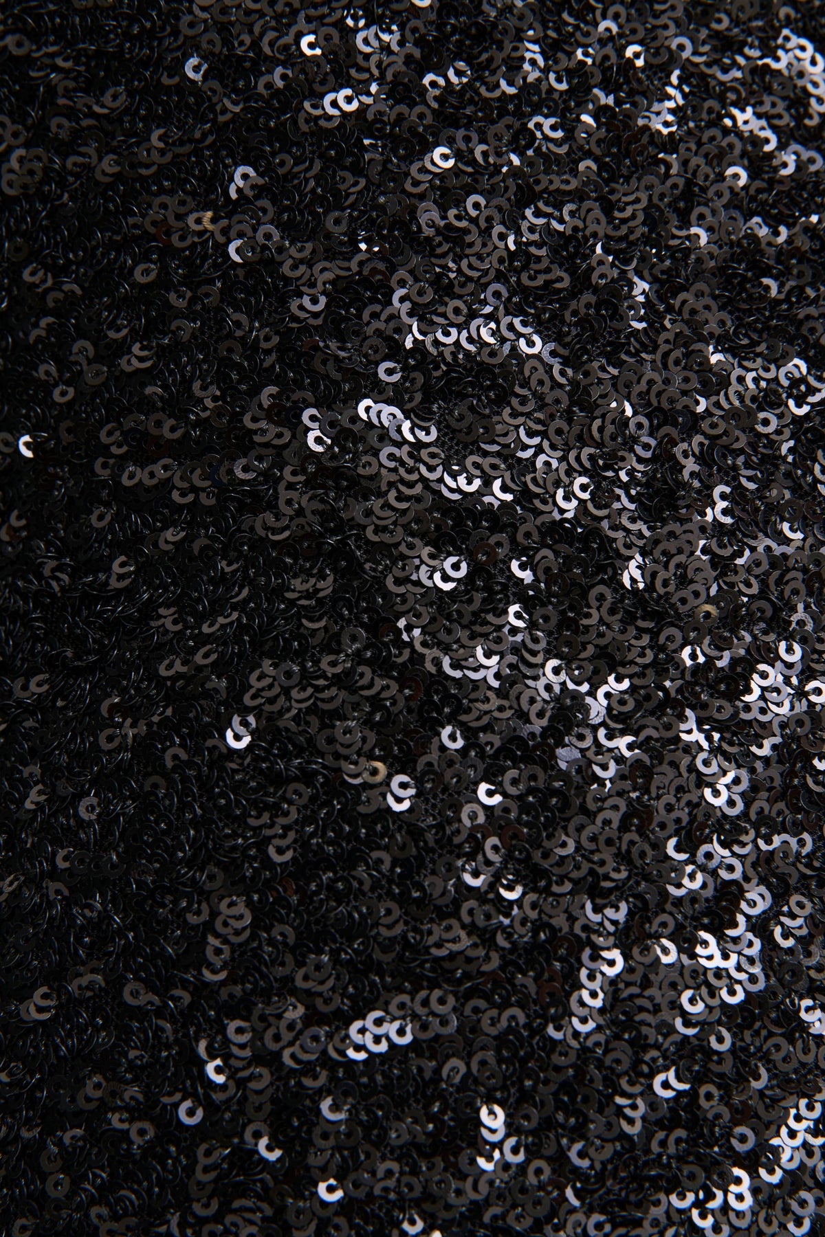 Mery | Black Sequin High-Neck Wrap Maxi Dress With One-Long Sleeve