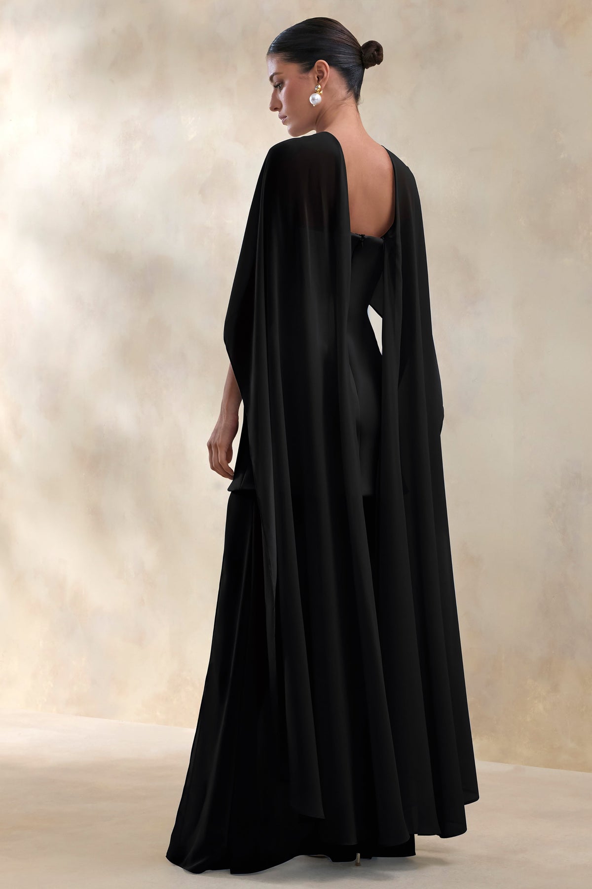 Chessa | Black Scuba Boat Neck Short Sleeve Maxi Dress With Sheer Skirt And Corset