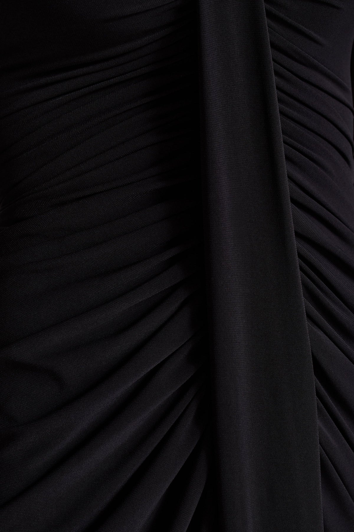 Rosetta | Black Sweetheart-Neck Midi Dress With Sheer-Sleeves