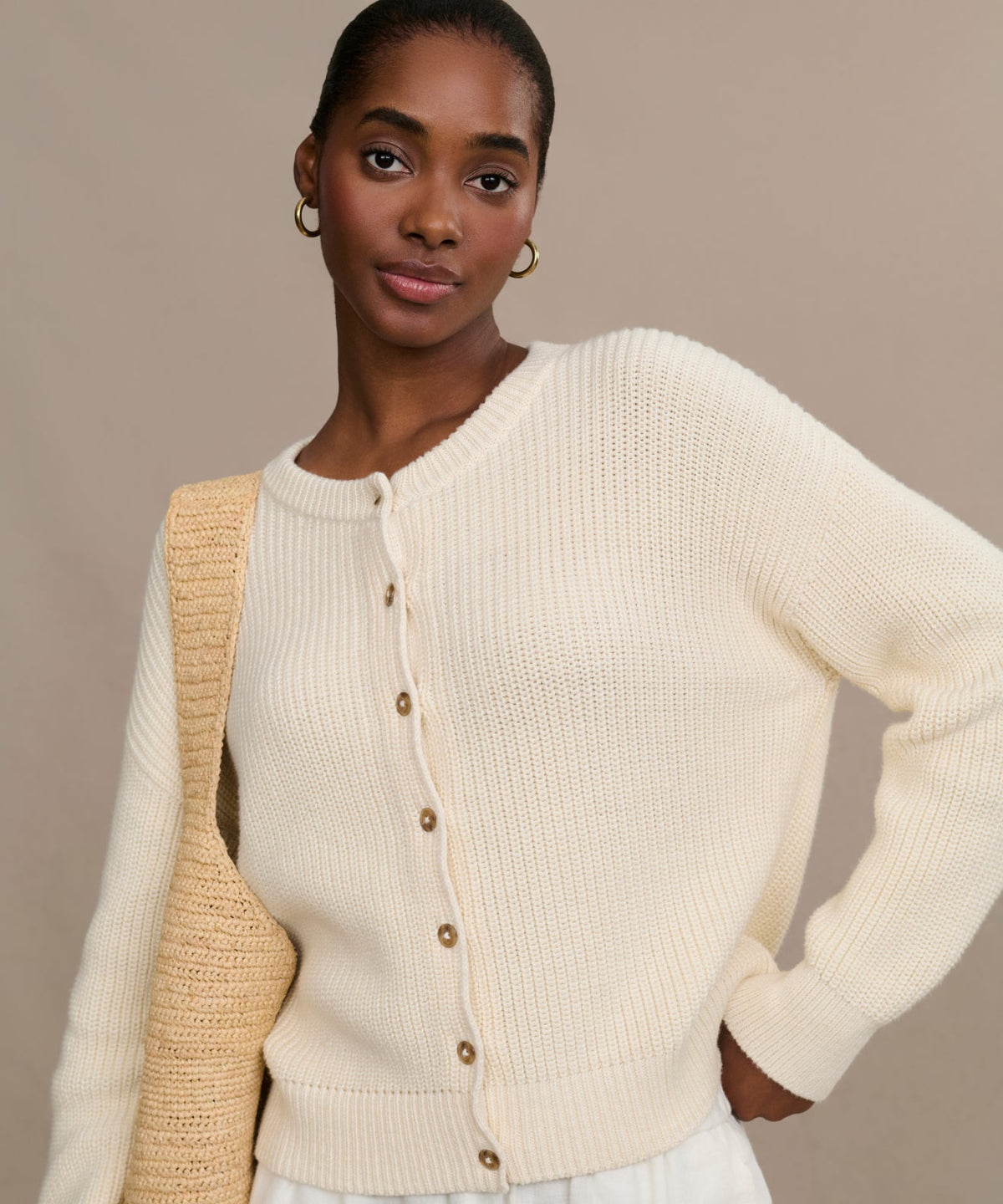 Cotton Hayes Crewneck Cardigan