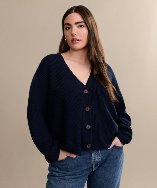 Cropped Cashmere Cocoon Cardigan