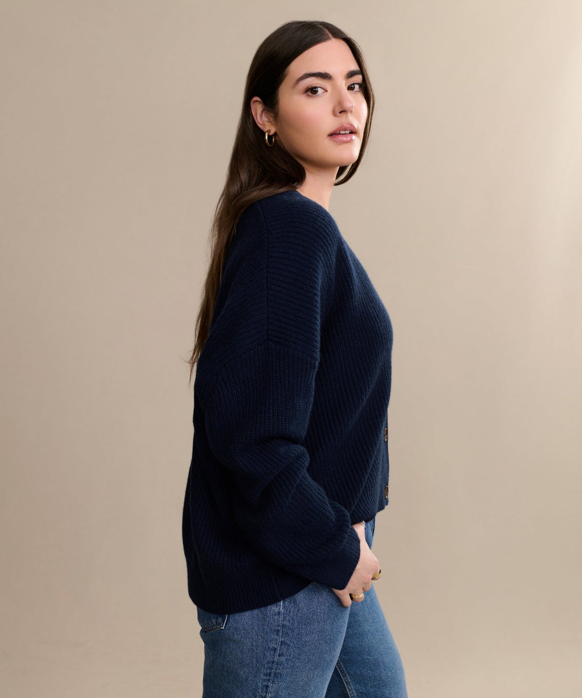 Cropped Cashmere Cocoon Cardigan