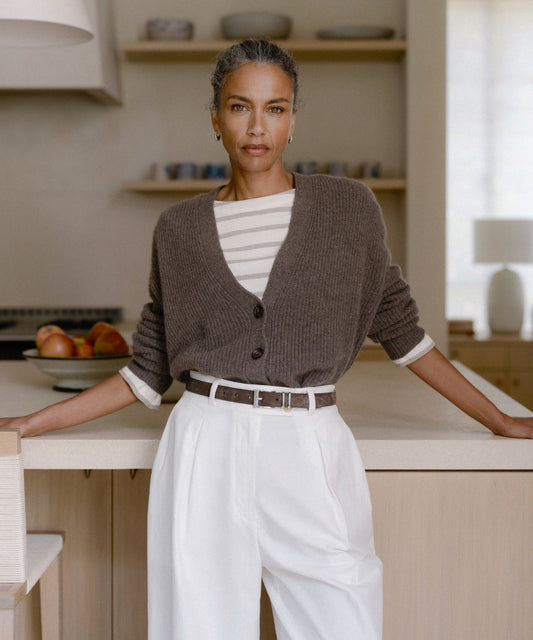 Cropped Cashmere Cocoon Cardigan