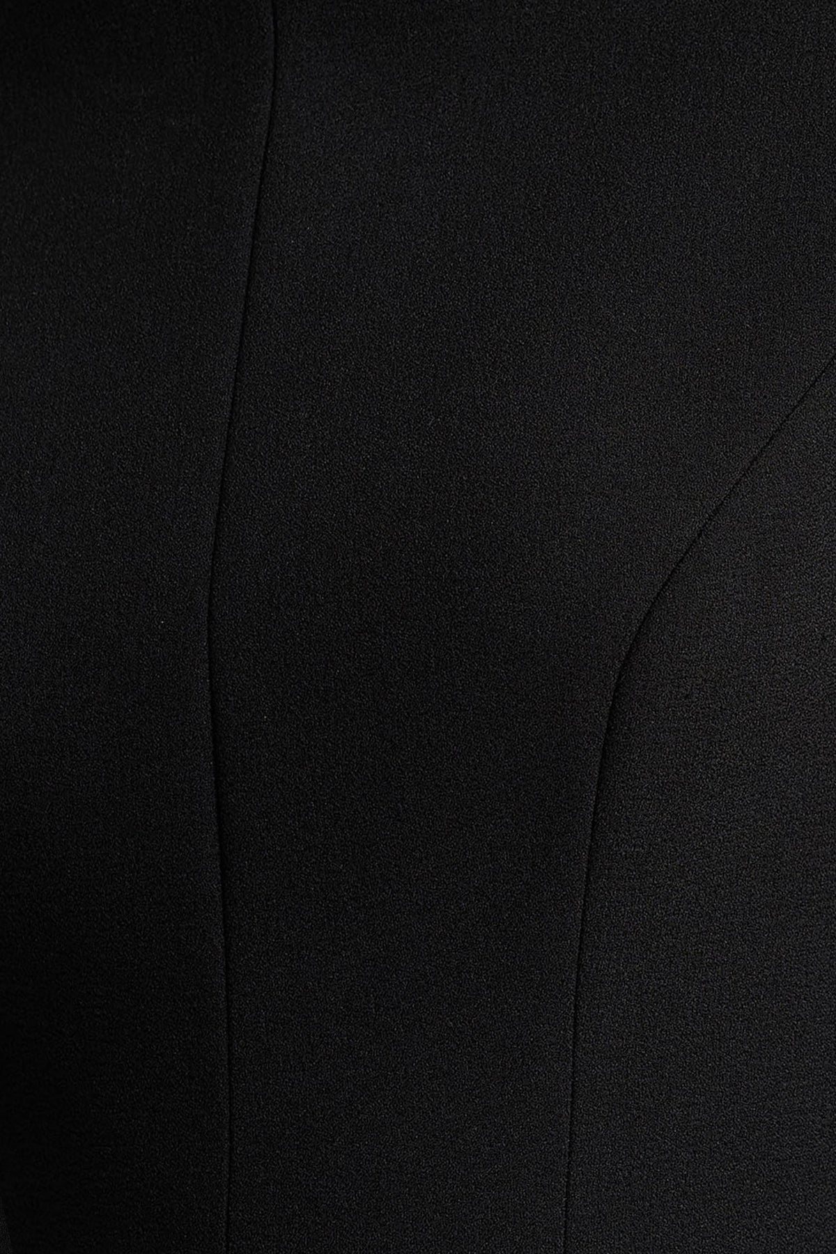 Pepita | Black High-Neck Tailored Maxi Dress With Drop-Waist And Satin Skirt