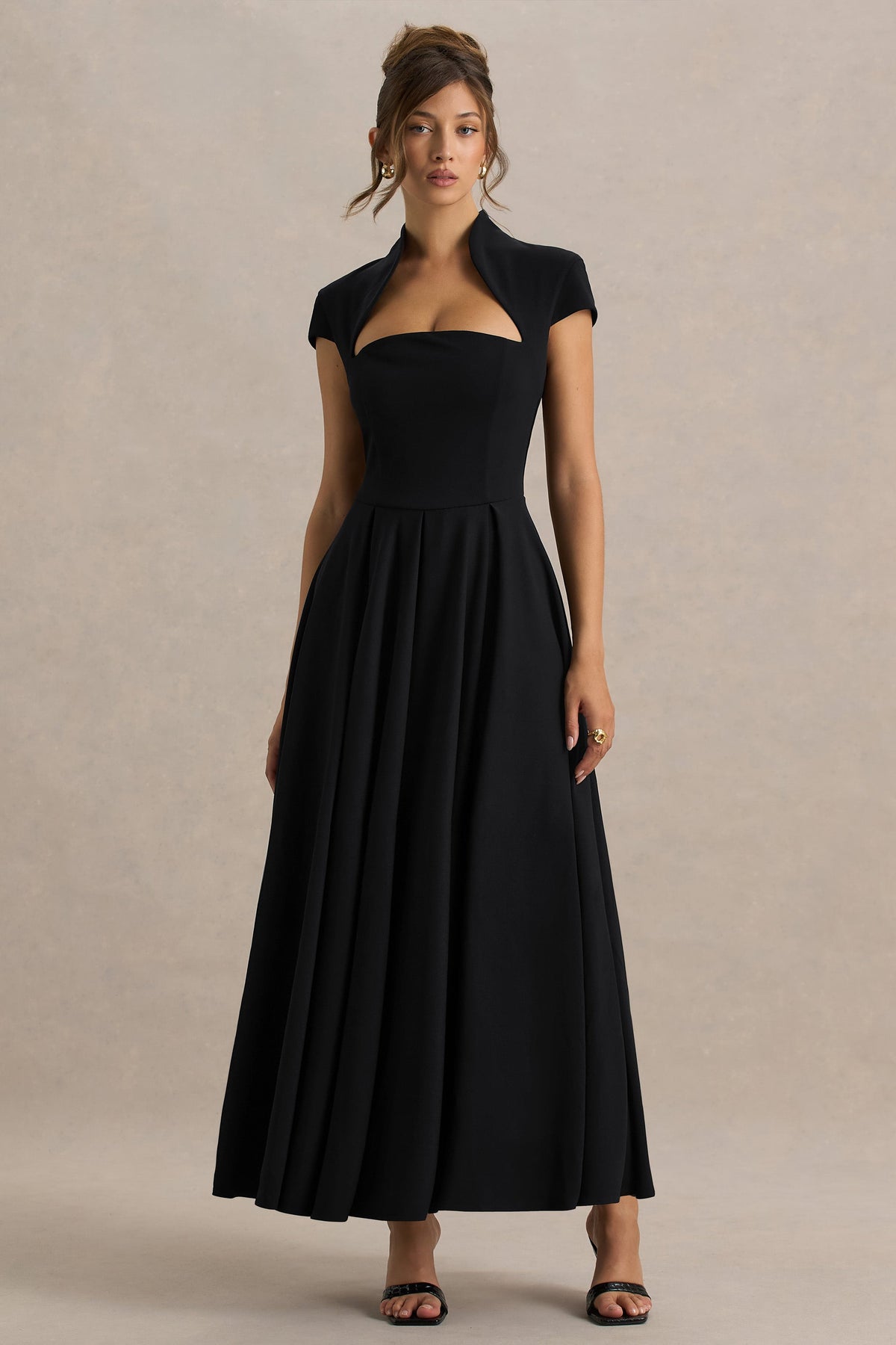 Scarlett | Black Square-Neck Maxi Dress