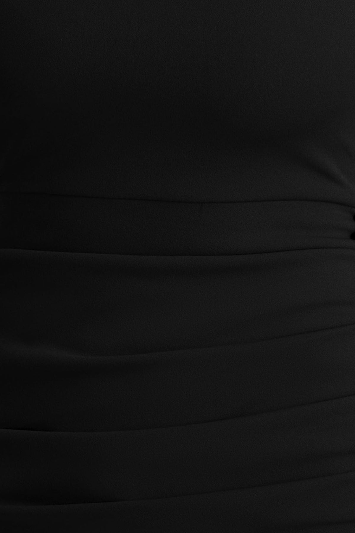 Zaya | Black Long Sleeve Mini Dress With Drape