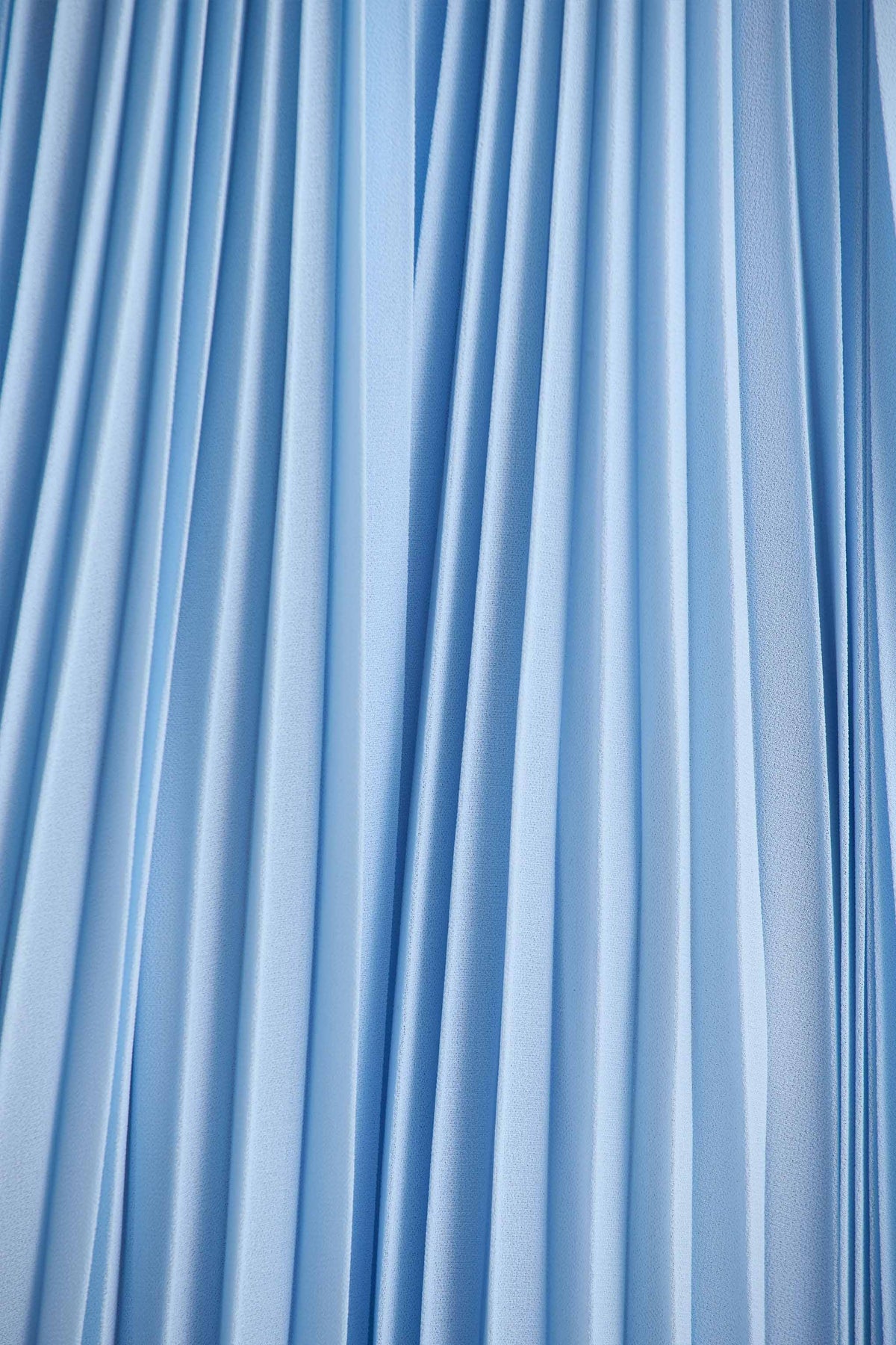 Reyna | Powder Blue Sheer Pleated Chiffon Cold-Shoulder Maxi Dress