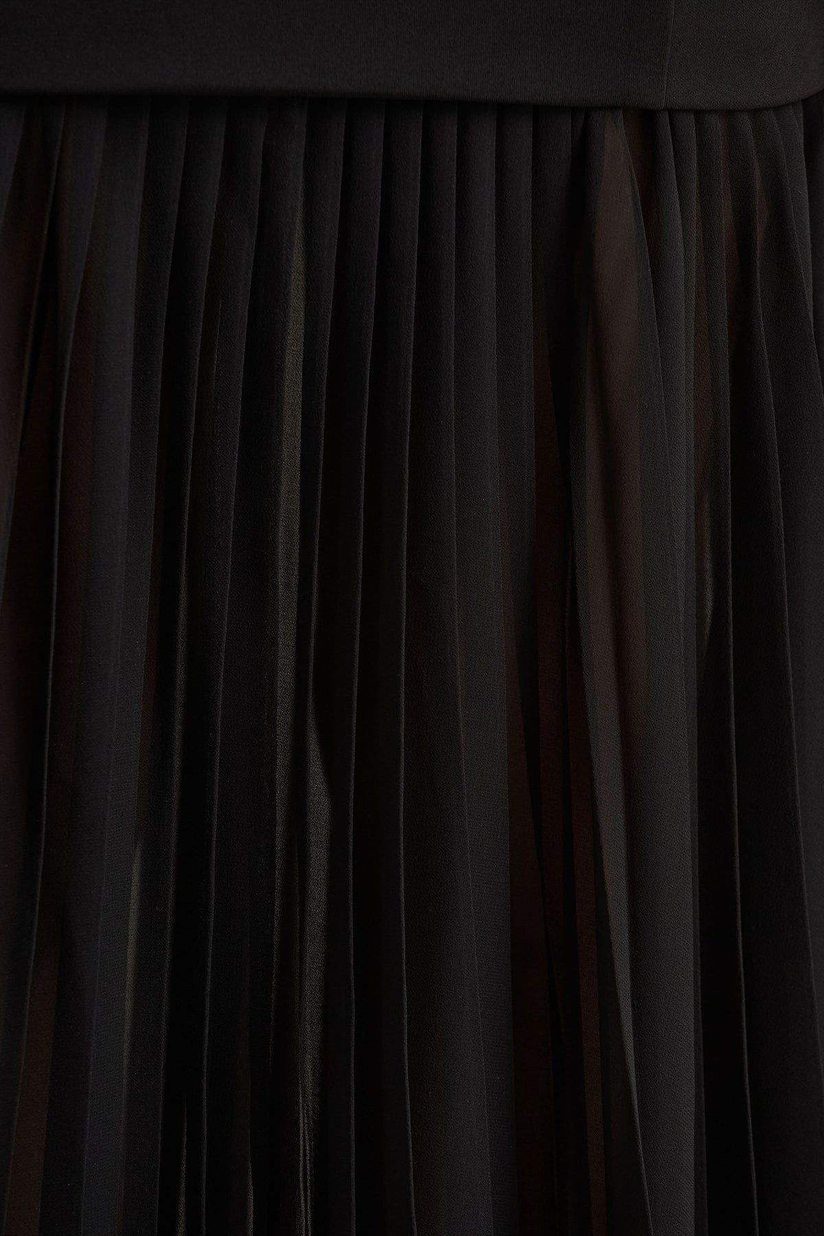 Jaquetta | Black Belted Maxi Dress With Pleated Chiffon Skirt