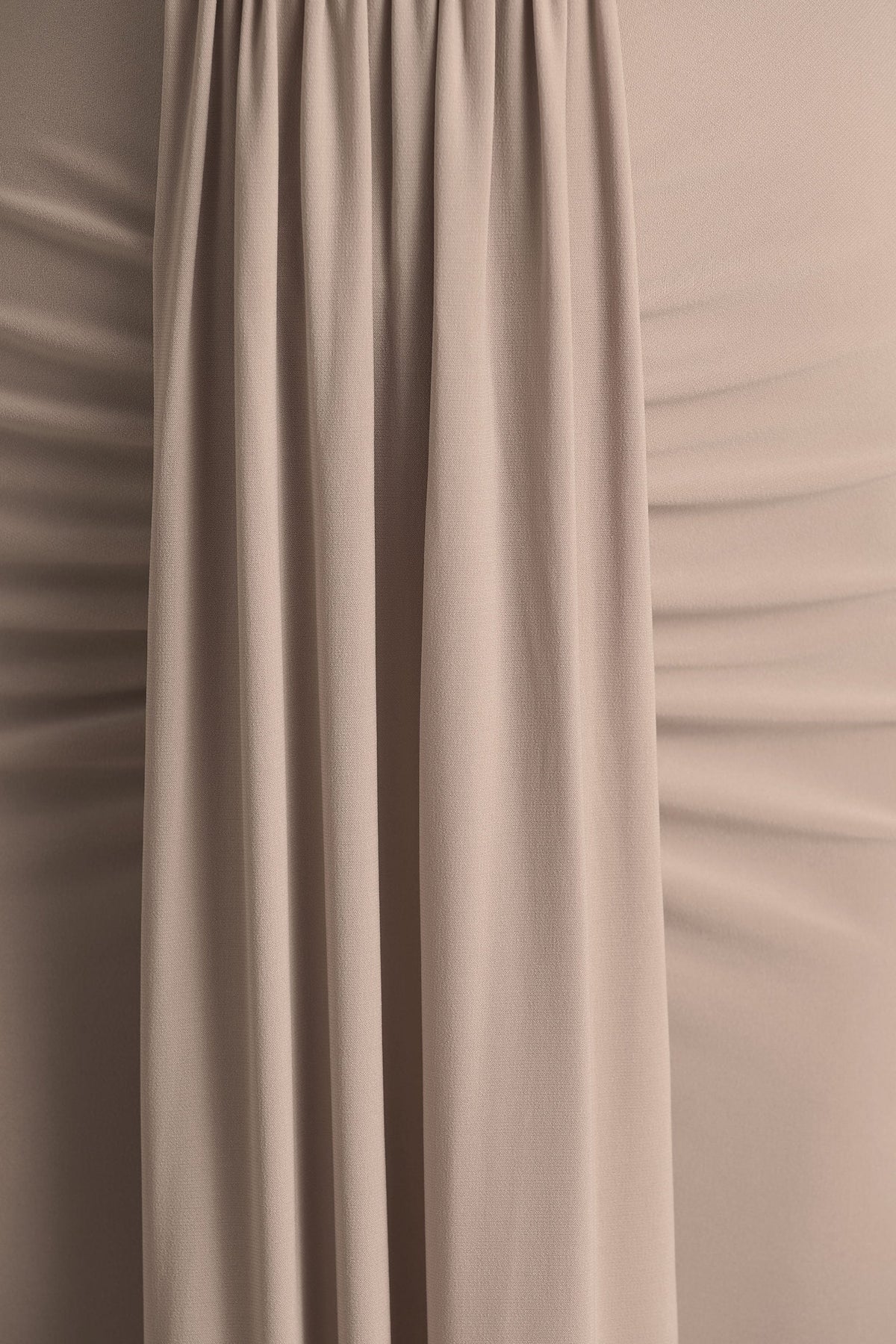 Flashy | Champagne Plunge-Neck Maxi Dress With Ruched Detailing