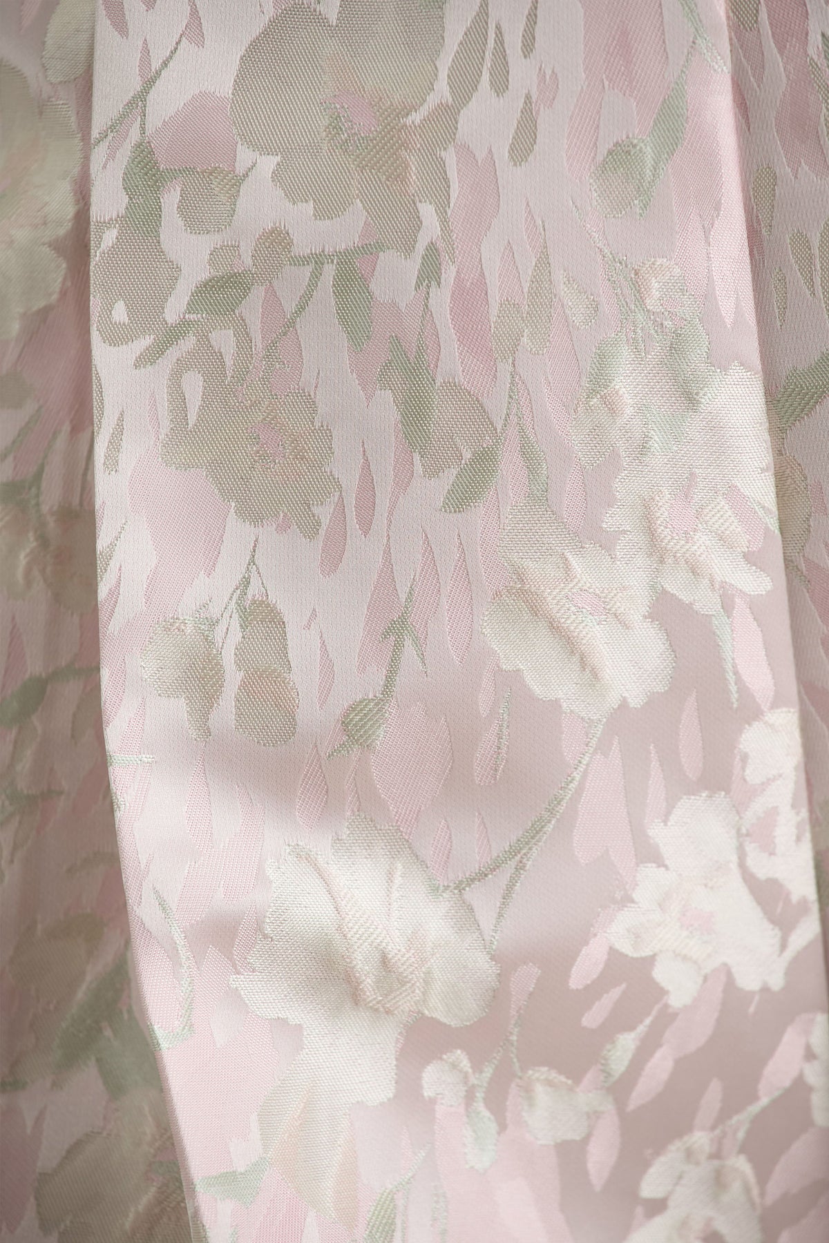 Sharie | Cream Floral Print Jacquard Halter-Neck Playsuit With Cut-Out Detail